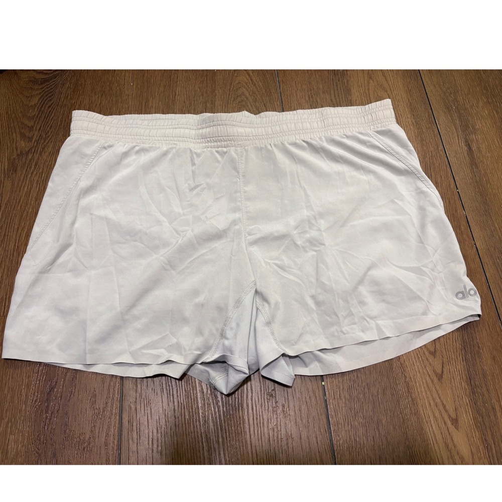 Alo Yoga Women's M Gray 2 in 1 Lined Running Shorts Athletic Workout